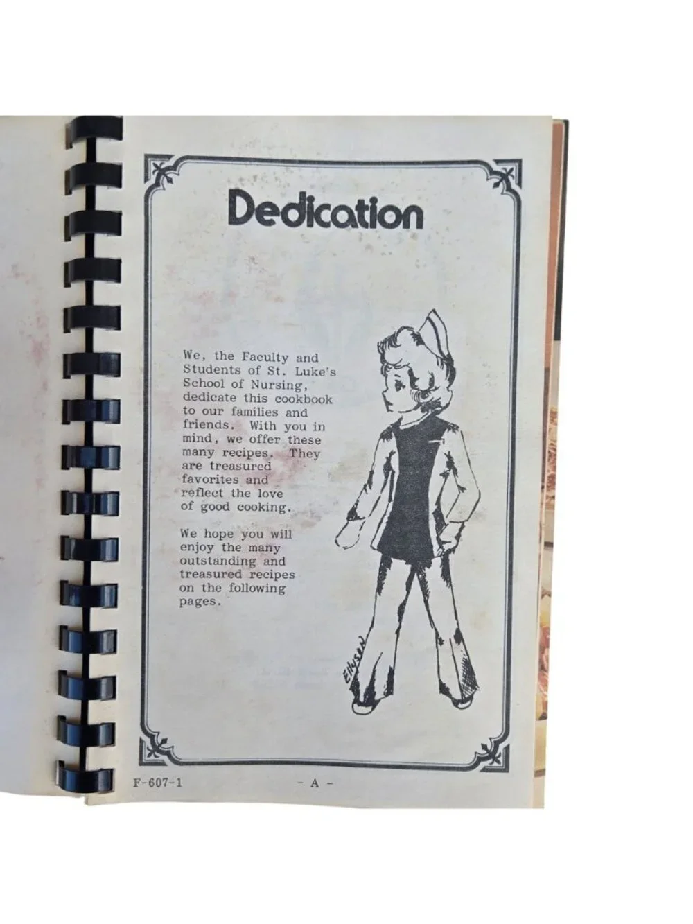 St Lukes School Of Nursing Cookbook Recipe Book Sioux City Iowa 1980s AS IS